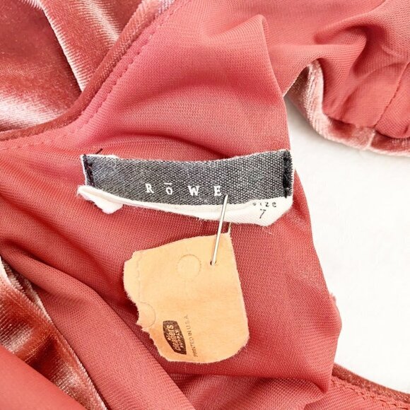 Rowe thick heavy exposed button knee length crushed velvet dress - Picture 7 of 9